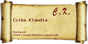 Czike Klaudia névjegykártya